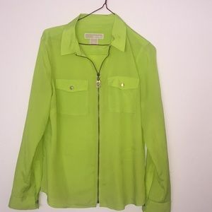 MICHAEL KORS GREEN APPLE LONG SLEEVE  TOP